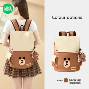 ZEEMIN Christmas Brown Bear Kawaii Backpack Student Cartoon Cartoon Cute Large Capacity Bag Girl Wind Travel Leisure Canvas Fashion Backpack New