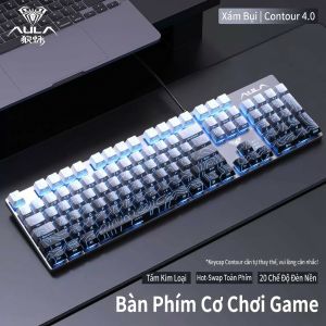 Bàn phím cơ AULA F2068pro đường viền cong 4.0 in họa tiết gradient cạnh bên switch xanh dương/nâu/đỏ