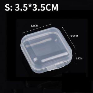 60/6PCS Mini Storage Box Transparent Plastic Jewelry Storage Box Container Portable Earring Ring Earplugs Packaging Storage Case