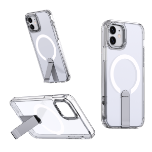 เคสโลหะสำหรับ iPhone 11 XR 12 13 14 Pro Max Plusเคสขาตั้งพับได้ Casing Magnetik สำหรับ I12 I13 I14