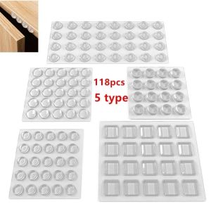Self Adhesive Door Stopper Silicone Furniture Pads Cushion Protective Pads Clear Door Stops Rubber Damper Buffer Cabinet Bumpers