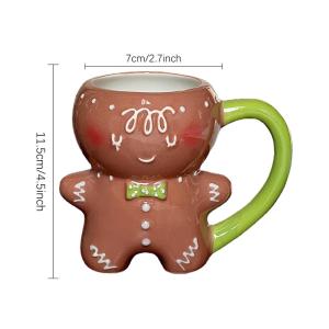 2024 New Coffee Mugs Ceramic Porcelain Gingerbread Man Cup Lovely Breakfast Christmas gingerbread man coffee cups