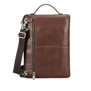 Mens Genuine Leather Laptop Bag For MacBook Pro Air 14 13 Handbag Crossbody Briefcase Bussiness Handbag With Shoulder Strap
