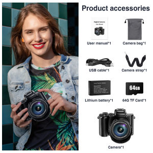 8K Digital Cameras Autofocus 88MP WiFi Profession Camera with Dual-Lens 16X Digital Zoom Photography Camera with Touch Screen.