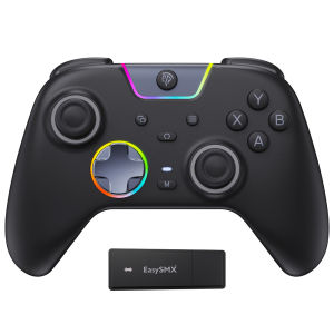 EasySMX X05 Pro Gamepad RGB Game Controller Compatible with PC/Switch/Phone/TV/Steam Hall Effect Dual Rumble Motors White