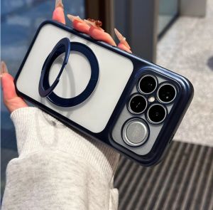 360° Ring Plating Slim Case For Xiaomi POCO F8 Ultra F8 Pro 5G Phone Shell Car Magnetic Holder Wireless Charging Matte Back Cover for POCO F8Ultra F8Pro