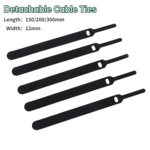 15/20/30mm Wire Organizer Releasable Cable Ties Black Nylon Hook Loop Straps Wrap Zip Bundle Bandage Tie Plastics Fastening