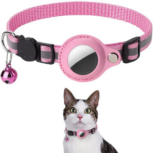 Airtag cat collar adjustable footprint print pet safety reflective necklace with Bell for anti lost AIRTAG holder accessory