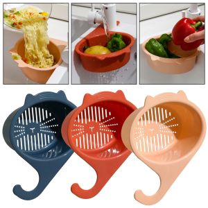 Cat Shape Drain Basket Faucet Filter Basket Shelf For Fruit Vegetable Organizer Kitchen Sink Drain Basket