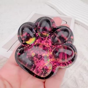Rainbow Cat Claw Squishy Fidget Toy Soft Cute Cat Paw Slow Rebound Pinch Decompression Toys for Kids Birthday Gifts
