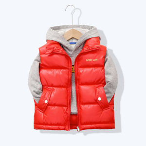 Children Trend Down Vests Boys Girls Spring Warm Waistcoat Kids Fashion Casual Jackets Teenager Shine Clothing Coats 3-14 Years
