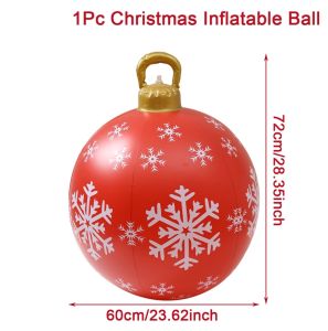 Christmas Giant Inflatable Christmas Ball Outdoor Inflatable Decor Snowman Santa Claus PVC Inflatable Decorated Transparent Ball