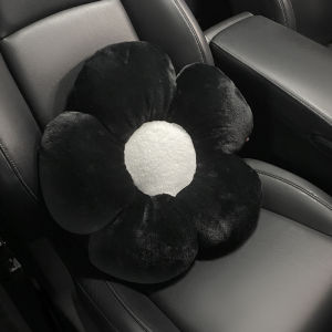 Plush Flowers Car Headrest Car Lumbar support Neck Protection Pillow Auto White edging Front Rear Seat Cushion Car Accessories