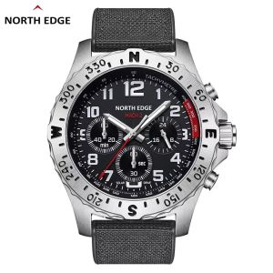 NORTH EDGE 2024 MACH 2 Mens Watches Solar Power 316 stainless steel Case Quartz Watch For Men Pilot Waterproof 50M Stopwatch