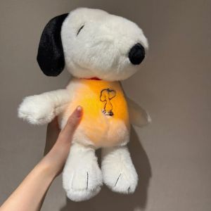 2026 Glowing Breathing Snoopy Plush Toy Baby Sleep Aid Cute Calming Stuffed Animal Kids Bedtime Gift