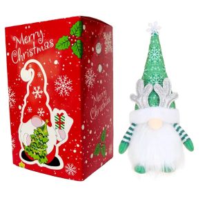 New Christmas Cartoon Faceless Luminous Doll Santa Claus Plush Doll Ornaments Christmas Decoration Crafts with Antlers