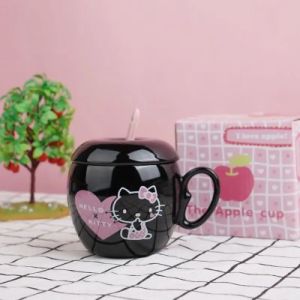 ZEEMIN Halloween Christmas Sanrio Kawaii Hello Kitty Apple-shaped Drinking Cup: High-value Personalized Ceramic Mug
