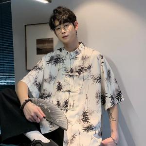 2026 Summer Mens Bamboo Chinese Style Shirt Short Sleeve Hawaiian Shirts For Men Plus Size M-XXXXXL Tunic Shirt Man Camisa 5XL