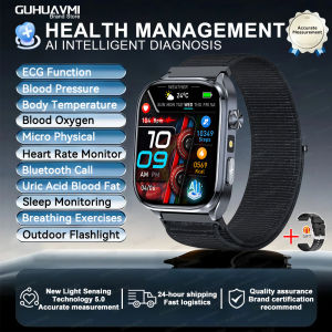 New AI Micro Physical Exam Smart Watch 2.0" HD Screen Blood Pressure UricAcid Blood Oxygen ECG Health Sports Smartwatches 2025