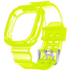 TPU Clear Case + Bands for Fitbit Versa 4 / Versa 3  Transparent Replacement Silicone Wristband Bracelet for SmartWatch Fitbit
