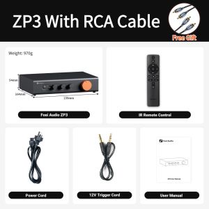 Fosi Audio ZP3 Balanced Preamp with Remote control  3-in/3-out XLR/RCA/SUB OUT Pre Amplifier with HPF High Pass Filter