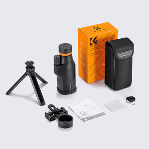 K&F Concept Outdoor 12X50 Monocular Telescope IP68 Dust-Proof Waterproof HD Monocular for Adults with Phone Holder and Tripod