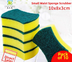 CLEAN WORLD | Durable Cleaning Sponge Scrubbing Cloth for Dishwashing