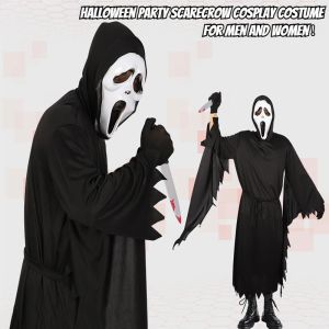 ZEEMIN Christmas Halloween Ladies Halloween Carnival Party Cosplay Scarecrow Costume Thrilling Funny Cloak Adult Child Clothing Cosplay Costumes Men Gifts