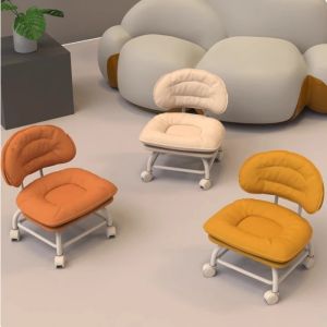 Home Living Room Mobile Sofa Stool Creative Wheeled Movable Backrest Chair Waterproof and Stain Resistant Shoe Changing Stool