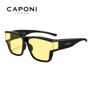 CAPONI Fit Over Sunglasse Polarized Men UV400 Goggles Night Vision Outdoor Driving Frame Cover Sun Glasses Discoloration BS36703