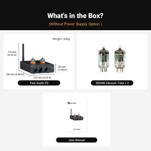 Fosi Audio P3 Bluetooth Tube Amplifier HiFi Stereo Preamplifier Valve Vacuum with Treble & Bass Tone Control With V3
