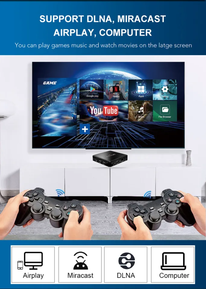 Original M8 Pro Mini Game TV Box 4K HD Retro Game Console Built In