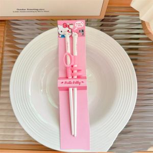 Sanrio My Melody Kuromi Cartoon Childrens Learning Chopsticks Train Assisted Practice Kitty Kitchen Supplies Gifts for Children