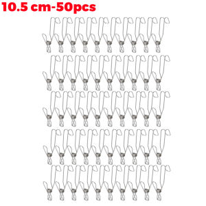 50Pcs Long Tail Clip Stainless Steel Clothespin Photo Drying Laundry Storage Clips Home Kitchen Organizer Holder Rack Supplies