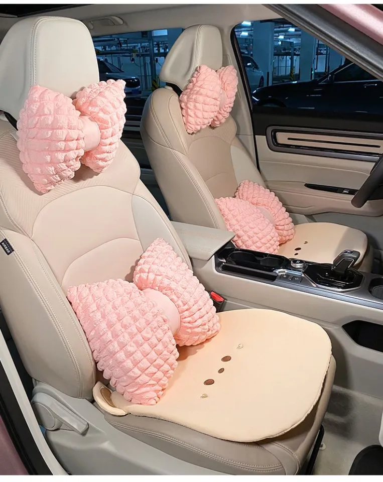 Pink Bow Car Lumbar Support Headrest Neck Pillow Cute Car Seat Universal Neck Pillow for Girls Lumbar Pillow Car Accessories Seat Cushions Lazada PH