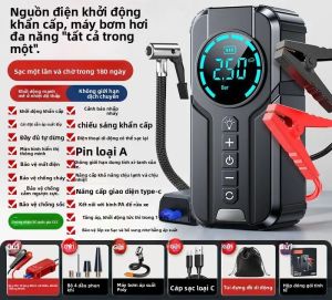 HELLOLEIBOO | Bơm hơi ô tô đa năng bộ khởi động khẩn cấp ắc quy 12V