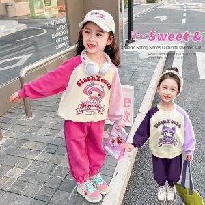ZEEMIN Halloween Christmas Anime Sanrio Kuromi Girls Childrens Set Kawaii Cartoon Children Clothes My Melody Anime Casual Loose Clothes Birthday Gifts