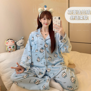 New Hello Kitty Warm Pajamas Set Anime Cartoon Chii Kawa Plush Shirt And Pant Soft Comfortable Homewear Suit Student Nightwear