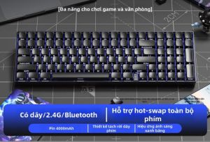 AULA | Bàn Phím Cơ Không Dây 3 Chế Độ S100 Hot-swap Keycap PBT Layout 99 Phím