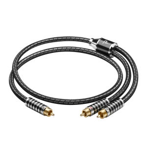 ATAUDIO HiFi RCA Splitter Cable with Gold-Plated Plugs RCA to 2RCA Subwoofer Y Audio Cable for Amplifier CD Player