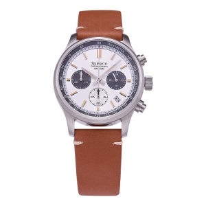 Milifortic Chronograph R079 39mm Quartz Movement 3 Sub-Dial Classic 24 Hour Calendar Vintage Style Man Dress Wristwatches
