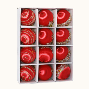 12pcs 6cm Glitter Christmas Ball Ornaments Luxury Foam Hanging Balls for Wedding Party Xmas Tree Wreath Garland Decoration