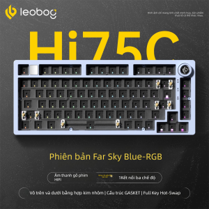 LEOBOG | Kit Bàn Phím Cơ LEOBOG Hi75C Vỏ Nhôm CNC Gasket Mount Mạch Xuôi Hotswap 5 pin 3 Chế Độ LED RGB Có Núm Xoay