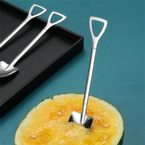 3pcs Stainless Steel Coffee Tea Spoon Retro Shovel Scoop for Dinner Ice Cream Dessert Watermelon Kitchen Tableware Bar Tool