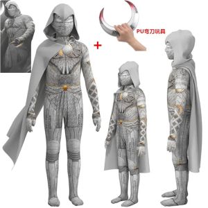 Halloween Christmas Halloween boys Moon and Knighted Cosplay Costume Marc Spector Costume Uniform Adult Moonknighted Outfit Costume Birthday Kids Gi