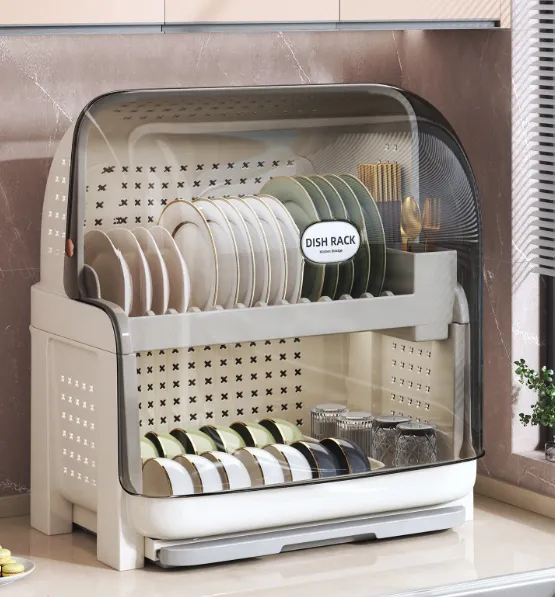 JIAJIESHI | Dual-Layer Covered Kitchen Dish Rack | Lazada PH