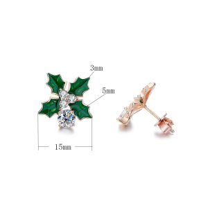 NKHOG 5mm Moissanite Bracelets Earring 925 Sterling Silver Green Maple Leaf Ear Studs for Women Fine Jewelry Sets Gift Certified