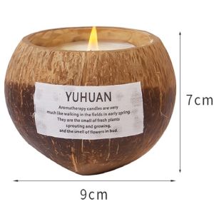 300g Coconut Shell Scented Sandle Essential Oil Fragrance Ornament hand-made coconut shell scented candle can burn more than 50