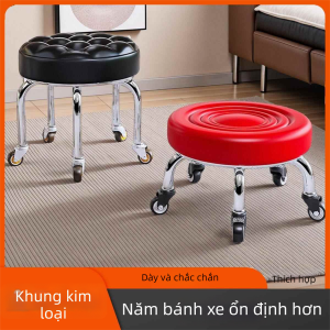 Ghế Đôn JINBAIRUI Bằng Thép Không Gỉ Có Bánh Xe Xoay Đa Năng