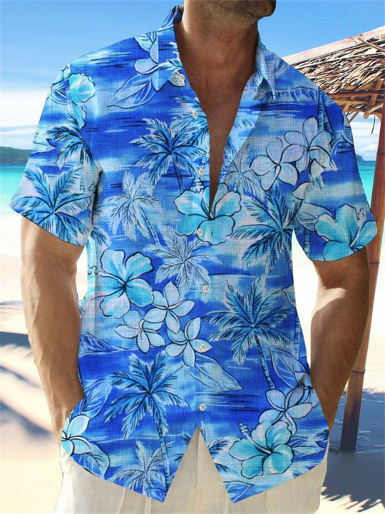 2026%20Summer%20Animal%20Crane%20Men's%20Short%20sleeved%20Shirt%20Hawaii%20Shirt%203D%20Plant%20Printed%20Plus%20Size%20Beach%20Flower%20-%20Image%204